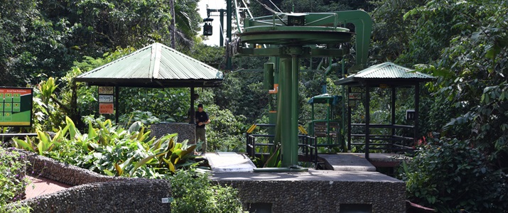 téléphérique, cabine, vert, nature