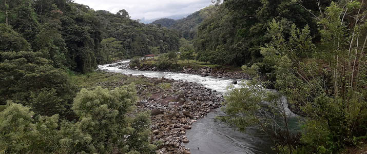 vue aérienne du Rio Sarapiqui